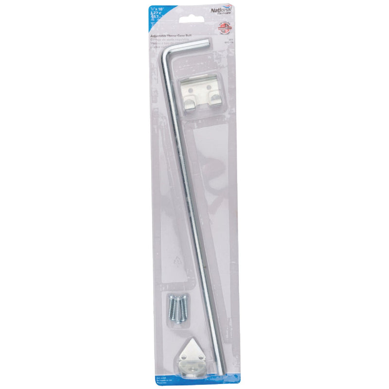 National 1/2 In. X 18 In. Zinc Plated Steel Cane Bolt