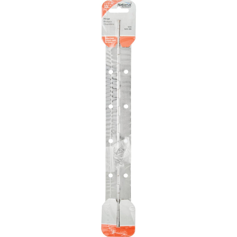 National Steel 1-1/2 In. x 12 In. Nickel Continuous Hinge