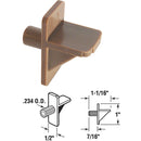 Prime-Line 1/4 In. Brown Styrene Shelf Support (8 Count)