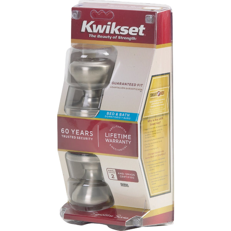 Kwikset Signature Series Satin Nickel Bed & Bath Door Knob