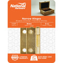 National 1-1/2 In. Brass Loose-Pin Narrow Hinge (2-Pack)