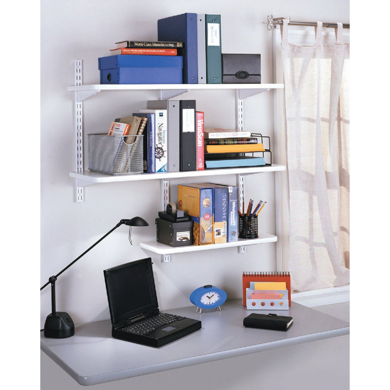 Knape & Vogt 182 Series 10-1/2 In. White Steel Heavy-Duty Double-Slot Shelf Bracket