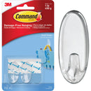 Command Clear Small Hooks, 2 Hooks, 4 Strips