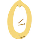 Hy-Ko 4 In. Polished Brass House Number Zero