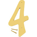 Hy-Ko 4 In. Polished Brass House Number Four
