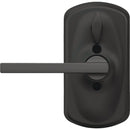 Schlage Matte Black Electronic Keypad Entry Latitude Lever with Plymouth Trim