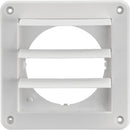Lambro 4 In. White Plastic Exhaust Wall Louvered Vent
