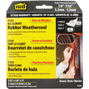 M-D Brown 17' 3/8"  Extreme Temp Medium Gap Rubber Weatherstrip, Brown