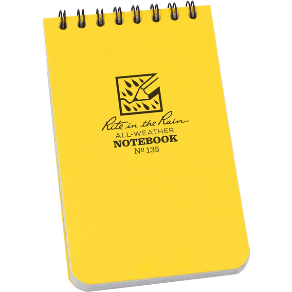 Rite in the Rain 3 In. W x 5 In. H Yellow 50-Sheet Top Spiral Bound All-Weather Memo Pad