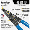 Klein 8-1/4 In. Long Nose All-Purpose Crimper & Stripper