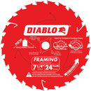 Diablo 7-1/4 In. 24-Tooth Framing Circular Saw Blade