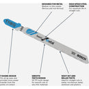 Bosch T-Shank 3-5/8 In. x 36 TPI High Speed Steel Jig Saw Blade, Basic for Metal (5-Pack)