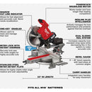 Milwaukee M18 FUEL 12 In. Brushless Dual Bevel Sliding Compound Cordless Miter Saw Kit with 12.0 Ah Battery & Charger