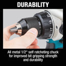 Makita 18-Volt LXT Lithium-Ion 1/2 In. Brushless Cordless Hammer Drill (Tool Only)