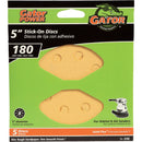 Gator 5 In. 180-Grit 8-Hole Pattern Vented Sanding Disc with Stick-On Backing (5-Pack)