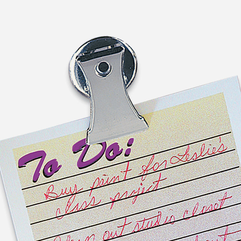 Master Magnetics 1 In. Dia. Chrome Magnetic Note Holder Clip (2-Pack)