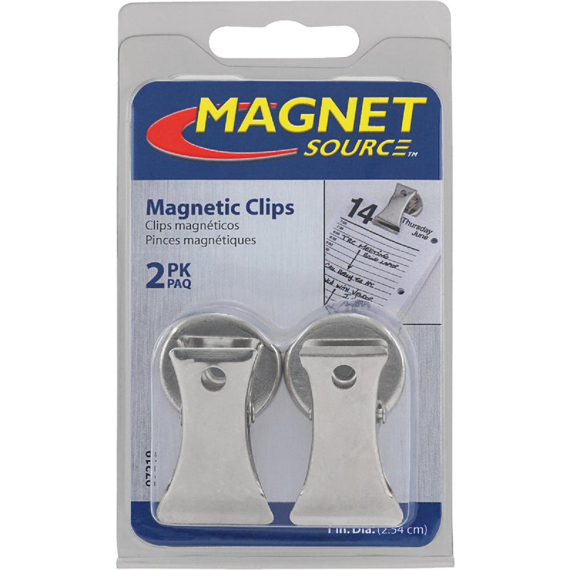 Master Magnetics 1 In. Dia. Chrome Magnetic Note Holder Clip (2-Pack)