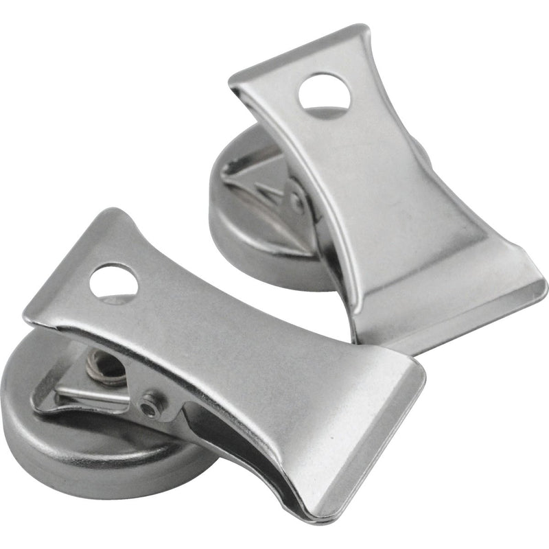 Master Magnetics 1 In. Dia. Chrome Magnetic Note Holder Clip (2-Pack)