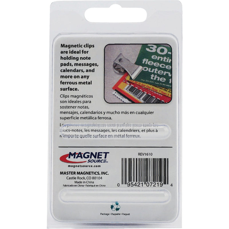 Master Magnetics 1 In. Dia. Chrome Magnetic Note Holder Clip (2-Pack)