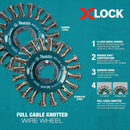 Makita X-LOCK 4-1/2 In. Full Cable Knotted Twist Carbon Steel Angle Grinder Wire Wheel