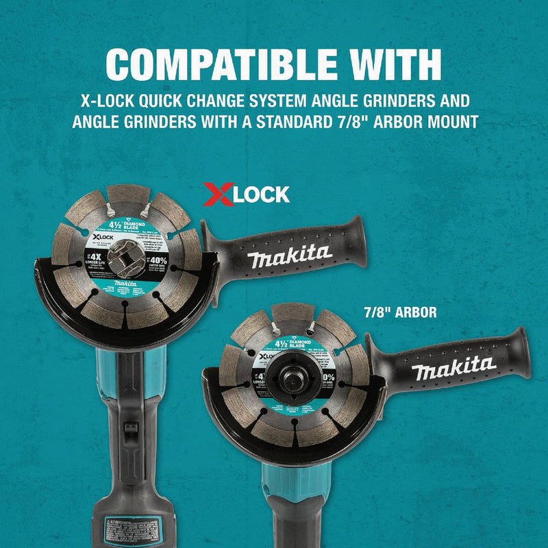Makita X-LOCK 5 In. Turbo Rim Dry/Wet Cut Diamond Blade
