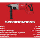 Milwaukee M18 Brushless 1 In. SDS-Plus D-Handle Cordless Rotary Hammer (Tool Only)