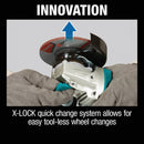 Makita 18 Volt LXT Lithium-Ion 4-1/2 In. - 5 In. Brushless X-LOCK Cordless Angle Grinder (Tool Only)