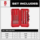 Milwaukee 8-Piece SDS Plus M/2 2-Cutter Drill Bit Kit