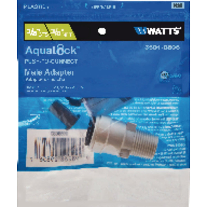 Watts Aqualock 3/8 In. CTS x 3/8 In. MPT Quick Connect Plastic Connector