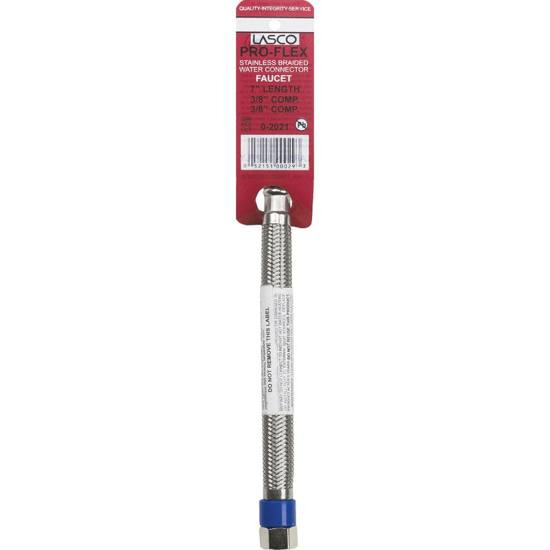 Lasco 3/8 In. F Compression Braided Stainless Steel Faucet Connector