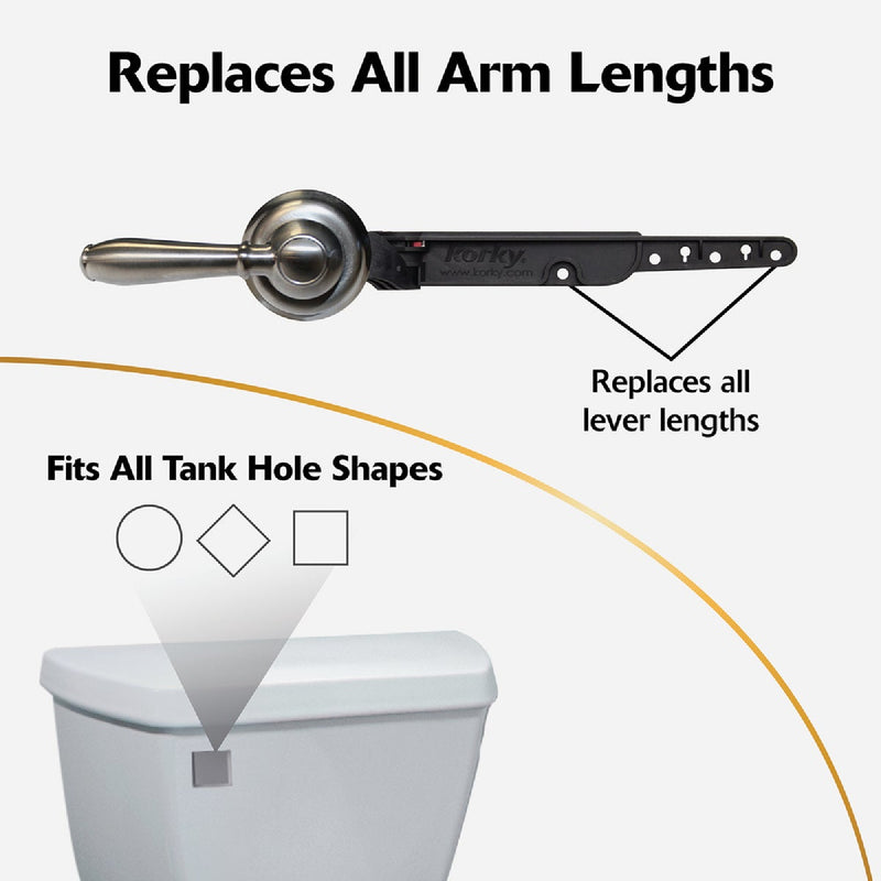Korky StrongARM Universal Brushed Nickel Tank Lever with Faucet Style Handle