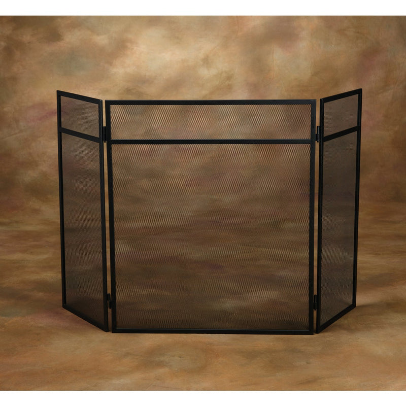 Home Impressions 3-Panel Black Mesh Decorative Fireplace Screen
