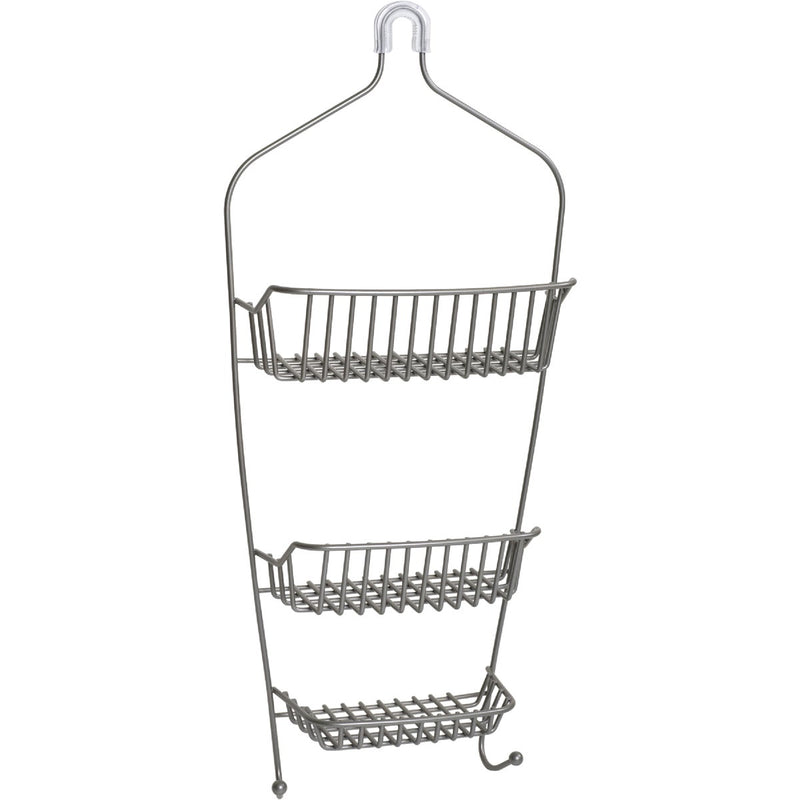 Zenna Home Satin Nickel 8.8 In. x 21 In. Shower Caddy