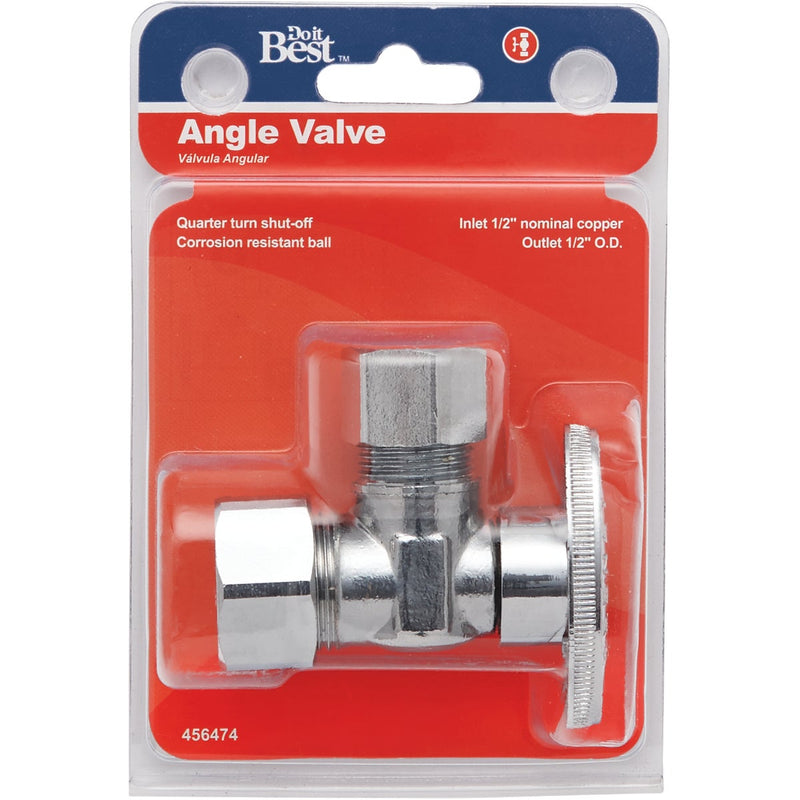 Do it Best 5/8 In. OD x 1/2 In. OD Quarter Turn Angle Valve