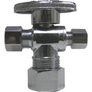 ProLine 5/8 In. OD x 3/8 In. OD x 3/8 In. OD Chrome Plated Brass Dual Outlet Stop