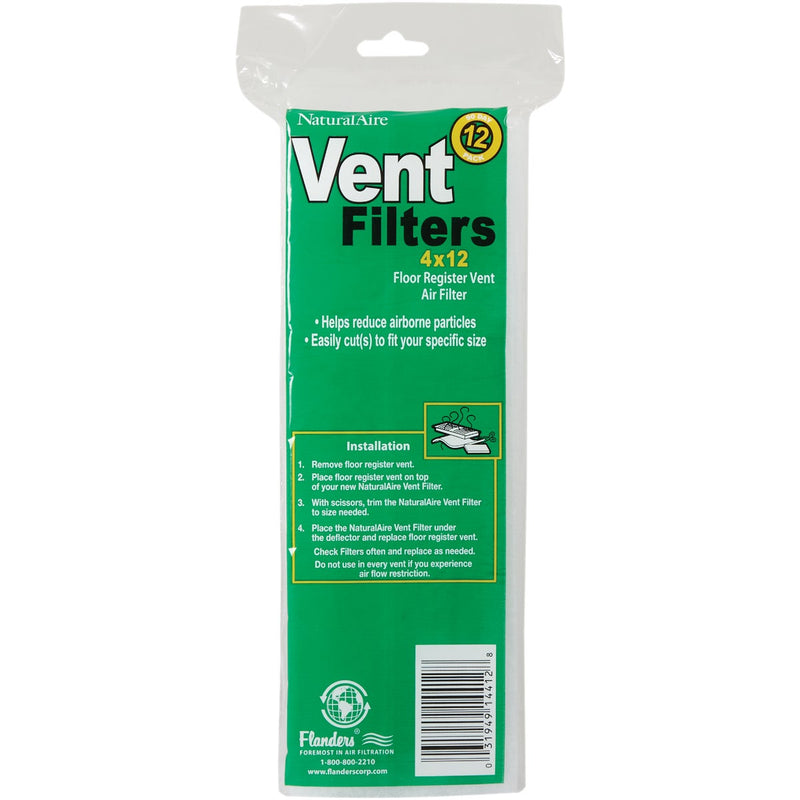 Purafilter 4 In. x 12 In. x 1 In. Floor Register Trimmable Air Filter (12-Pack)