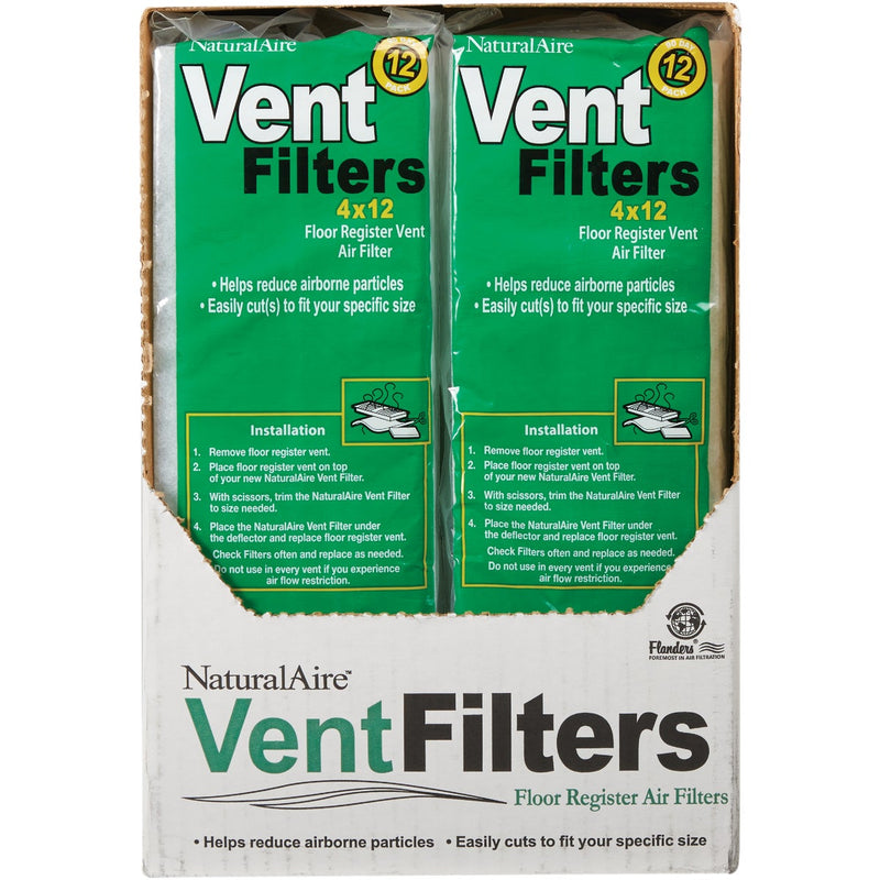 Purafilter 4 In. x 12 In. x 1 In. Floor Register Trimmable Air Filter (12-Pack)