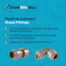 SharkBite 1/2 in. Push-to-Connect x 3/8 in. OD Compression x 3/8 in. OD Compression Chrome-Plated Brass Dual Stop Quarter Turn Angle Valve