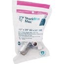 SharkBite 1/2 in. Push-to-Connect x 3/8 in. OD Compression x 3/8 in. OD Compression Chrome-Plated Brass Dual Stop Quarter Turn Angle Valve