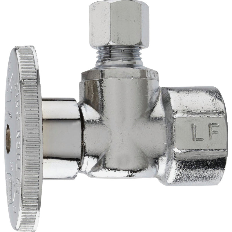 Do it Best 1/2 In. FIP x 1/4 In. OD Chrome-Plated Brass Quarter Turn Angle Valve