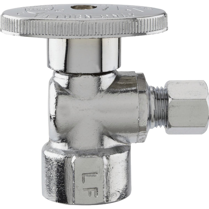 Do it Best 1/2 In. FIP x 1/4 In. OD Chrome-Plated Brass Quarter Turn Angle Valve
