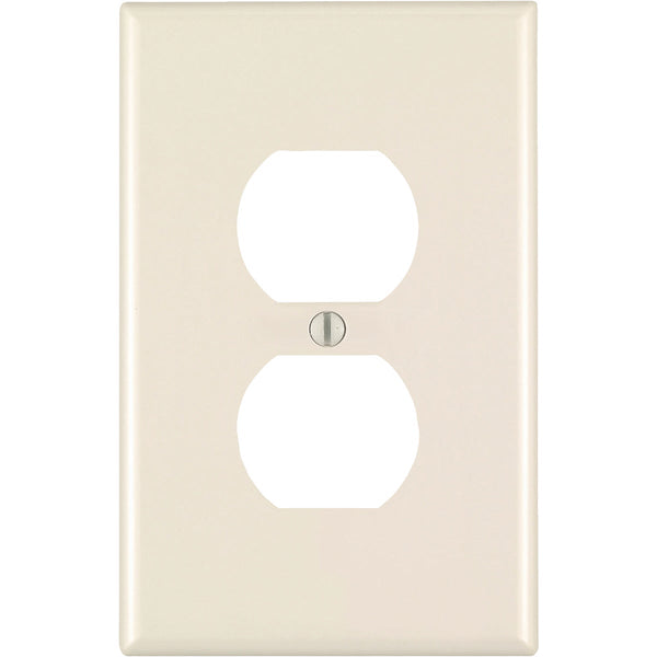 Leviton 1-Gang Smooth Plastic Oversized Outlet Wall Plate, Light Almond