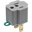 Leviton 15A 125V Gray Grounding Cube Tap Outlet Adapter (2-Pack)