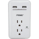 Prime Wire & Cable 2 Power & 2 USB White Wall Charger