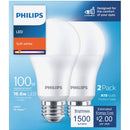 Philips 100W Equivalent Soft White A19 Medium LED Light Bulb (2-Pack)