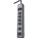 Woods 6-Outlet 900J Dark Gray Surge Protector Strip with 3 Ft. Cord