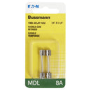 Bussmann 8A MDL Glass Tube Electronic Fuse (2-Pack)