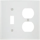 Leviton Oversized 2-Gang Thermoset Single Toggle/Duplex Outlet Wall Plate, White