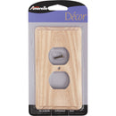 Amerelle 1-Gang Solid Oak Outlet Wall Plate, Unfinished Ash