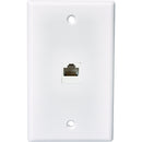 RCA White Flush Mount Plastic CAT 5E/6 Data & Phone Wall Jack